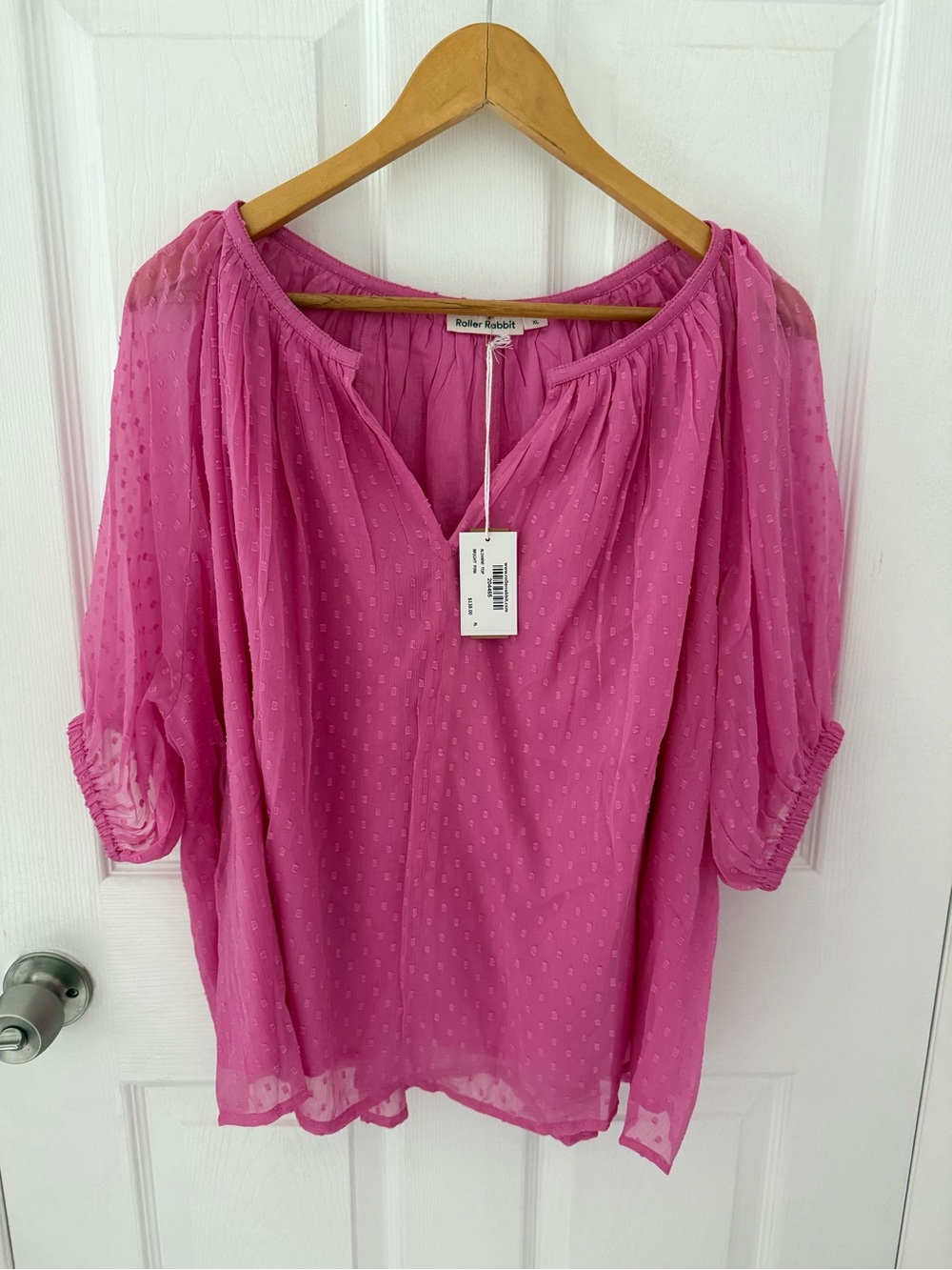 Roller Rabbit Pink Alianne Blouse NWT Size Extra Large